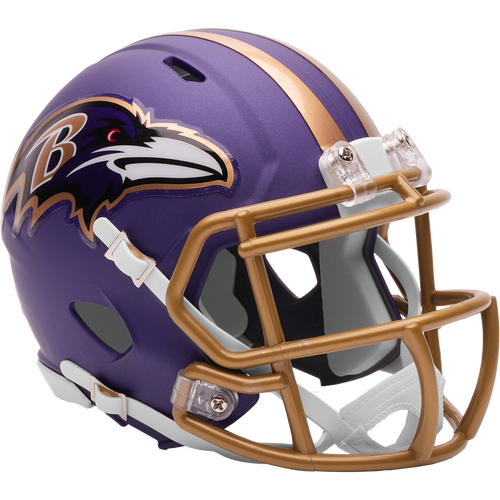 Baltimore Ravens 2026 Purple Rising On-Field Alternate Revolution Speed Mini Football Helmet Baltimore Ravens 2026 Purple Rising On-Field Alternate Revolution Speed Mini Football Helmet - Image 1