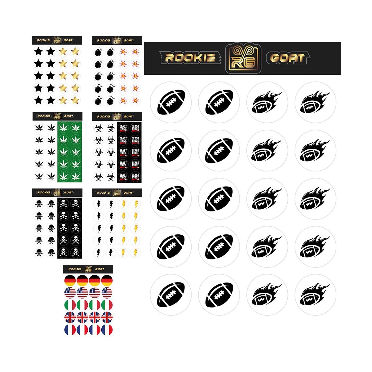 Rookie GOAT American Football Helmsticker, Football Decal, 4,95 € Rookie GOAT American Football Helmsticker, Football Decal, 4,95 € - Image 1